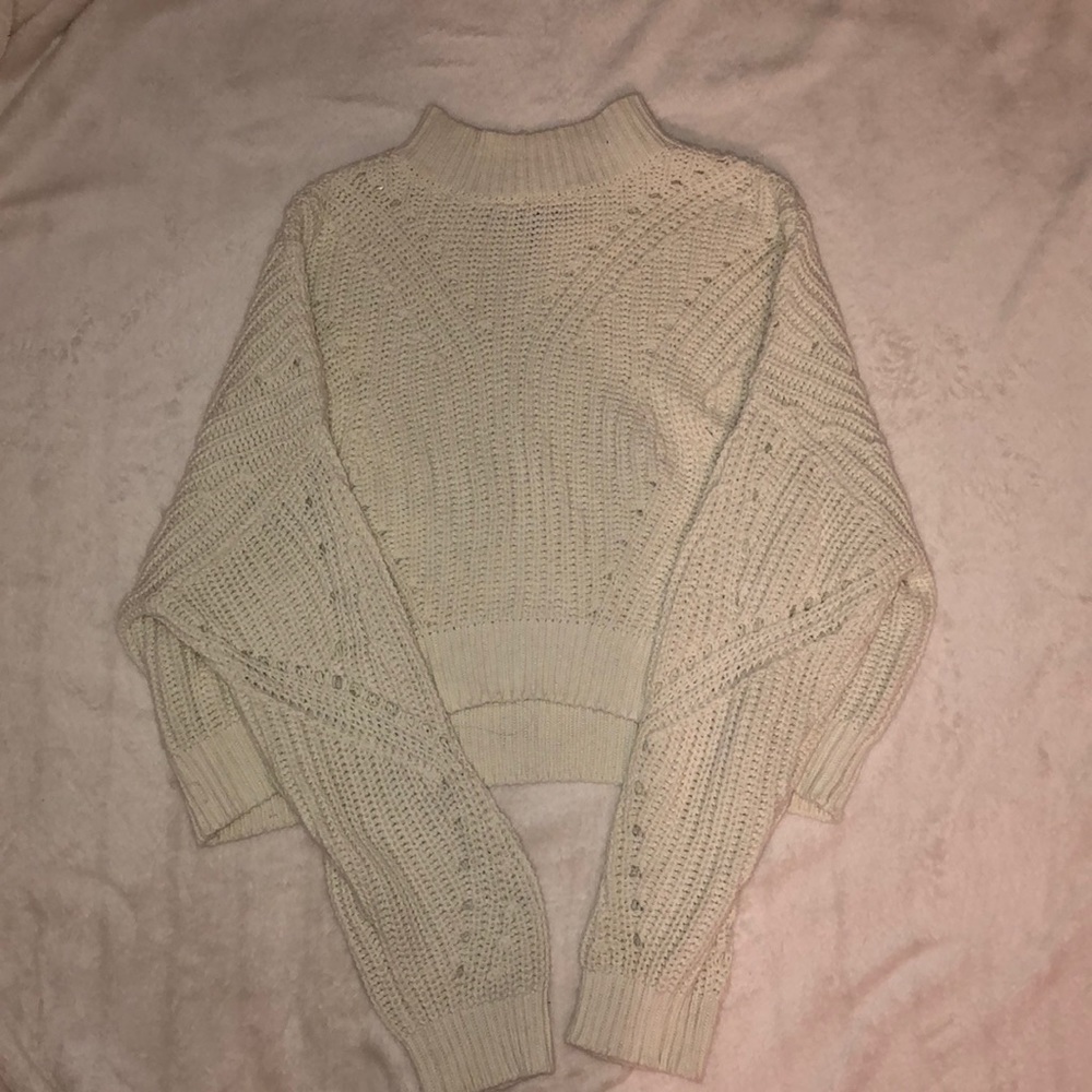 White Kendall & Kylie Cropped Sweater